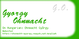 gyorgy ohnmacht business card